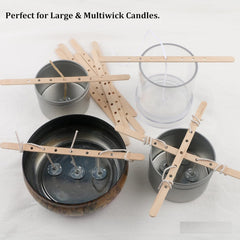 RKPM HOMES Wooden Candle Wick Holder Stick with 7 Hole I Centering Devices Wick Bars I Natural Environmentally Friendly I for Handmade Soy & Beeswax Candle Making Wedding Party Home Décor - 100Pcs