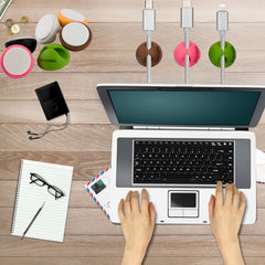RKPM HOMES Cable Holder Clips Multipurpose Cable Organiser Clip with Double Tape -Multi Color Set of 12 Clips