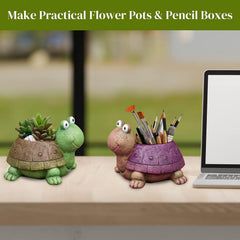 RKPM HOMES Planter Mold I 3D Tortoise Casting Plant Silicone Epoxy Candlestick Mould I Turtle Succulent Concrete Candles Resin Molds I for DIY Jewelry Trinket Storage, Makeup Container, Pen Holder