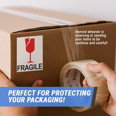 RKPM HOMES Fragile with Broken Glass Stickers I Rectangular Strong Adhesive Labels I for Shipping Moving Safe Handling Label Warning Caution Sticker I Red, White I 3X4 Inch - Pack of 200