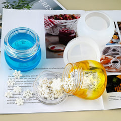 RKPM HOMES Box Resin Molds I Crystal Silicone Epoxy Casting Mould with Lid I Jar Mold for DIY Handmade Necklace Earring Art Crafts Jewelry Storage Box Ring Trinket Container (Pudding)