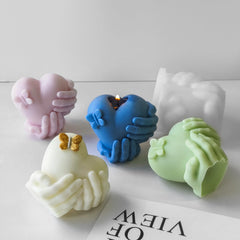 RKPM HOMES Candle Mold I 3D Fondant Holding Love Heart Shape Silicone Epoxy Casting Mould I for DIY Handmade Ornament Cake Décor Aromatherapy Plaster Soap Resin Art Craft Making Home Party Decoration