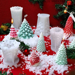 RKPM HOMES Cedar Christmas Tree Candle Mold I 3D Fondant Silicone Scented Wax Mould I Special for Christmas Succulent Molds for DIY Handmade Ornament Cake Décor Aromatherapy Soap Resin Art Craft
