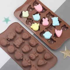 RKPM HOMES Chocolate Fondant Mold I 3D Multi-Shape Animal Head Silicone Candy Mould I for DIY Handmade Cake Décor Aroma Beads Polymer Clay Cookies Gummy Muffin Soap Resin Candle Art Crafts – 15Cavity