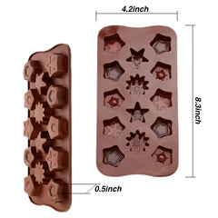 RKPM HOMES Different Shape Star Chocolate Mould | Silicone Candy Mold | Baking Tools for Cake Chocolate Candy Ice Jelly | Cake Baking Moulds | Bakeware Molds | Brown – 14 Cavity