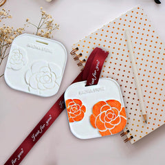 RKPM HOMES Aromatherapy Wax Mold I Floral Camellia Gypsum Fondant Silicone Mould with Hanging Hole I Dried Flowers Resin Soap Clay Craft Jewelry Making Molds DIY Pendant Bookmark Candle Necklace