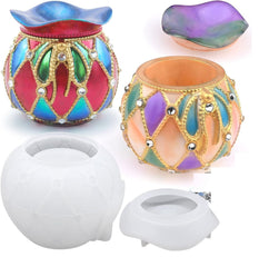 RKPM HOMES Box Resin Molds I Crystal Silicone Epoxy Casting Mould with Lid I Jar Mold for DIY Handmade Necklace Earring Art Crafts Jewelry Storage Box Ring Trinket Container (Drop)