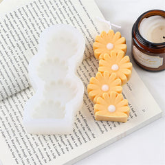 RKPM HOMES Daisy Flower Shape Pillar Resin Candle Molds I 3D Fondant Silicone Wax Mould I Handmade Candles Ornament Making I for DIY Chocolate, Cake Décor, Aromatherapy, Soap, Resin Art Craft Making