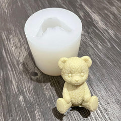RKPM HOMES Cute Animal Candle Mold I 3D Sitting Teddy Bear Shape Silicone Scented Epoxy Mould I for DIY Handmade Ornament Cake Décor Aromatherapy Soap Resin Art Craft Making Home Decoration (Large)