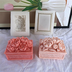 RKPM HOMES Flower Storage Box Resin Mold I 3D Peony Flowers Silicone Epoxy Casting Mould with Lid I for DIY Handmade Crafts Ornament Boxes Jewelry Cosmetic Organizer Ring Trinket Container Home Décor