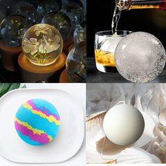 RKPM HOMES Ball Orb Sphere Resin Mold I 3D Round Paperweight Silicone Epoxy Casting Mould I for DIY Handmade Pendant Necklace Chocolate Keychain Plaster Soap Bath Bomb Candle Wax Art Craft – 5 Pcs