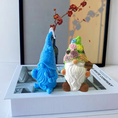 RKPM HOMES Gnome Dwarf Christmas Candle Mold I 3D Fondant Faceless Santa Claus Silicone Scented Wax Mould I for DIY Handmade Ornament Cake Décor Aromatherapy Soap Resin Art Craft Home Décor (B)