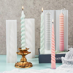 RKPM HOMES Candle Stick Mold I 3D Spiral Long Cylinder Silicone Epoxy Mould I for DIY Handmade Ornament, Cake Décor, Aromatherapy, Soap, Soy Wax, Resin Art Craft Making, Home Decoration (RK-0492)