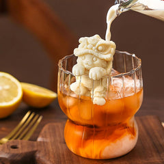 RKPM HOMES Ice Cube Mold I 3D Fondant Cute Animal Shape Stereographic Silica Gel Mould I Cup Hanging Soft Reusable Ice Maker Molds I Drink Decoration for Ice Coffee Juice Cocktail Milk Tea (Bear)