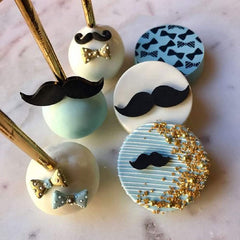 RKPM HOMES Mustache 4 Cavity Cake Fondant Mold, Moustache Silcone Mould Cooking Baking Tools,Sugar Bow Craft Cupcake Pastry DIY Decorating Birthday Baby Shower Little Man Party Supplies