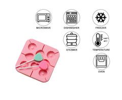 RKPM HOMES Silicone Lollipop Mold 8 Cavity Chocolate Hard Candy Sucker Molds Heart Round Shapes Mold (1 Pcs Mold)