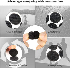 RKPM HOMES Round Double-Sided Hook Loop I Multipurpose Self Adhesive Tape I Non-Slip Anti Curling Velvet Loop I Interlocking Stickers for Carpets Mats Pillows Sofa Couch Blankets - 2 cm (Black - 100)