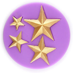 RKPM HOMES Star Shape Chocolate Mould | 3D DIY Fondant Silicone Mold | Baking Tools for Cake Chocolate Candy Ice Jelly Soap | Baking Moulds | for Cake Cupcake Topper Decoration (4 Cavity)