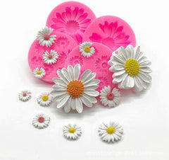 RKPM HOMES Daisy Flower Cupcake Fondant Mold I 3D Mini Flowers Silicone Chocolate Mold I for DIY Handmade Sugarcraft Cake Decoration Polymer Candy Cookies Muffin Soap Resin Wax Making (6Cavity)
