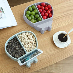 RKPM HOMES® Creative Ladybug Lazy Fruit Bowl Watching TV nibbling Sunflower Seeds Artifact Dried Fruit Storage Box Division Small Fruit Plate Leisure Fruit Plate (Light Blue)