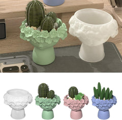 RKPM HOMES Planter Mold I Garland Girl Face Shape Casting Plant Silicone Epoxy Cement Mould I Succulent Concrete Mold for DIY Handmade Jewelry Trinket Makeup Storage Resin Candle Flower Pot Pen Holder