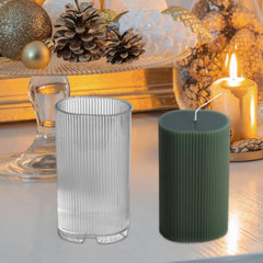 RKPM HOMES Candle Mould I 3D Polycarbonate Candlestick Wax Mould I for DIY Handmade Cake Décor Aromatherapy Soap Practical Novelty Art Crafts Making Home Wedding Dinner Party Decoration (Oval)