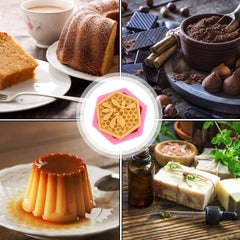 RKPM HOMES Bee Honeycomb Shape Soap Mold I 3D Fondant Silicone Beeswax Candle Mould I Handmade Sharp Soap Making Forms I Mould for Lotion Bar Cake Chocolate Candy Ice DIY Resin Art Craft (Hexagon)