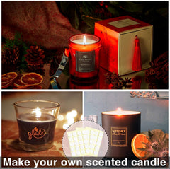 100PCS Candle Wicks for Candle Making, Candle Wick Stickers, Heat Resistance Double-Sided Stickers with The Little ‘‘Tail’’, Stickers for Candle Making