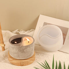 RKPM HOMES Planter Mold I Tai Chi Shape with Drainage Hole Casting Plant Silicone Epoxy Candlestick Mould I Succulent Concrete Molds for Handmade DIY Candles Resin Flower Cement Gardening Pots