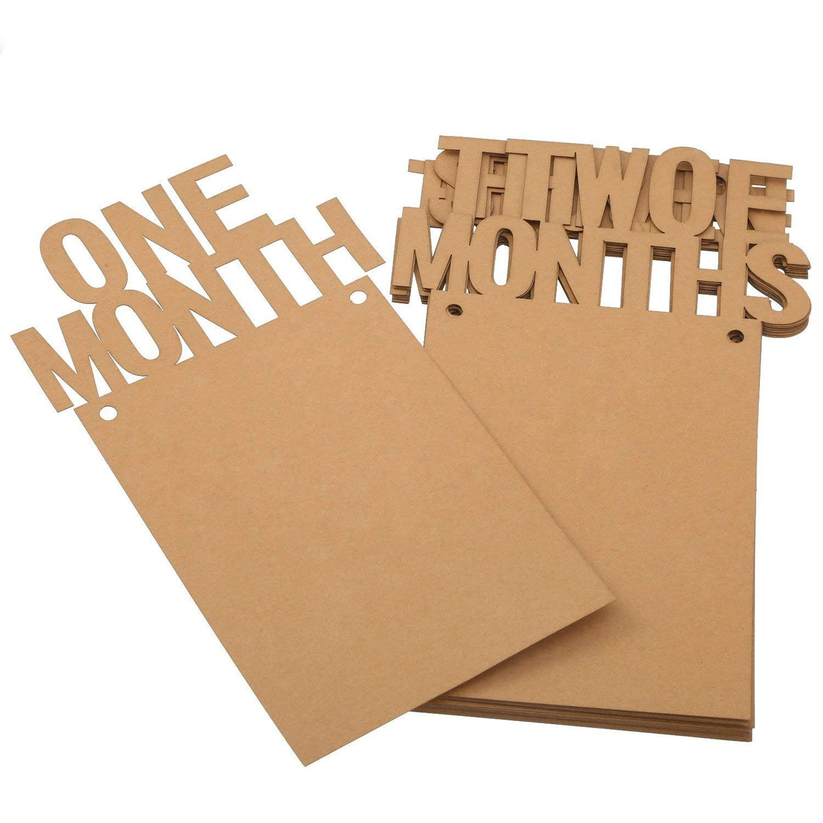 RKPM HOMES 1st Birthday Bunting Garland Baby Photo Banner Baby 1-12 Month Photo Prop Party Bunting Decor Thickened Kraft Card Paper (1 Set Of 12 Frame),brown