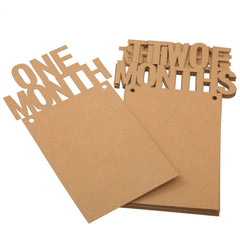 RKPM HOMES 1st Birthday Bunting Garland Baby Photo Banner Baby 1-12 Month Photo Prop Party Bunting Decor Thickened Kraft Card Paper (1 Set Of 12 Frame),brown