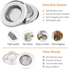 RKPM HOMES Kitchen Sink Strainer Stainless Steel Drain Filter Strainer with Large Wide Rim 9 Cm for Kitchen Sinks (1 Pcs)