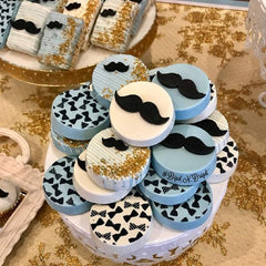 RKPM HOMES Mustache 6 Cavity Cake Fondant Mold, Moustache Silcone Mould Cooking Baking Tools,Sugar Bow Craft Cupcake Pastry DIY Decorating Birthday Baby Shower Little Man Party Supplies