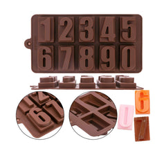 RKPM HOMES Silicone Chocolate Mold Candy Mold Jelly Ice Cube Tray Muffin Sugar Craft Fondant Mold Mould Cake Decorating Tools (Number Mold)