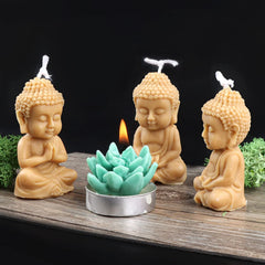 RKPM HOMES Yoga Buddha Shape Candle Molds I 3D Fondant Pillar Silicone Wax Mould I for Handmade Ornament Aromatherapy Plaster, Soap, Clay, Resin Epoxy Casting, Art Craft Making Tools