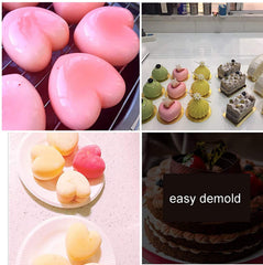 RKPM HOMES Heart Shape Mousse Cake Mold I 3D Fondant Love Silicone Baking Mould Cakes French Dessert, Pastry, Chocolate, Pudding, Cupcake, Ice Cream, Decoration Tools - 8 Cavity