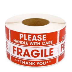 Methdic 2"x 3" Fragile Stickers 500 Labels Per Roll Strong Adhesive (Handle with Care,Do Not Drop,Thank You) Labels for Shipping and Moving