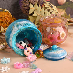 RKPM HOMES Box Resin Molds I Crystal Silicone Epoxy Casting Mould with Lid I Jar Mold for DIY Handmade Necklace Earring Art Crafts Jewelry Storage Box Ring Trinket Container (Round)