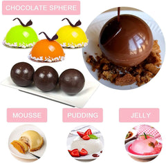 RKPM HOMES Medium 6 Cavity Semi Sphere Silicone Mold, Pack of 1 Baking Mold for Making Chocolate, Cake, Jelly, Dome Mousse Mold Size 19 x 13 x 5 cm (2 Pcs)