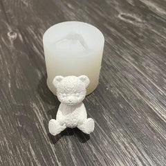 RKPM HOMES Cute Animal Candle Mold I 3D Sitting Teddy Bear Shape Silicone Scented Epoxy Mould I for DIY Handmade Ornament Cake Décor Aromatherapy Soap Resin Art Craft Making Home Decoration (Small)