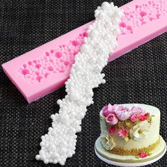 RKPM HOMES Cake Border Mould | Round Pearls Bubbles Beads Mold | Necklace Fondant Silicone Scroll Lace Moulds | Cake Decorating Frame | for Cake Decorating, Sugar, Gum Paste, Chocolate, Cookies