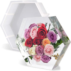 RKPM HOMES Large Resin Molds I Deep Casting Silicone Crystal Epoxy Bookends Mould I Flowers Preservation, Office Home Decoration, Desktop Organizer, DIY Home Décor, Art Craft (Hexagonal Shape)