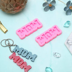 RKPM HOMES Keychain Mold | Silicone Mom Mould with Hole | 3D DIY Written Molds | Baking Tools for Cake Chocolate Candy Mousse Dessert Ice Jelly Soap Pudding Luggage Tag Earrings Cake Topper – 1 Pcs