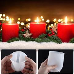 RKPM HOMES 3 Sizes Cylinder Tealight Candle Holder Mold I 3D Fondant Pillar Silicone Epoxy Mould I for DIY Handmade Ornament Chocolate, Cake Décor, Aromatherapy, Soap, Resin Art Craft Making, Home Decoration