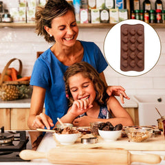 RKPM HOMES Heart Shape Chocolate Mould | Silicone Candy Mold | Baking Tools for Cake Chocolate Candy Ice Jelly | Cake Baking Moulds | Bakeware Molds | Brown – 15 Cavity