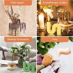 RKPM HOMES Geometric Shape Candle Mold I 3D Abstract Architectural Line Wave Silicone Epoxy Mould I for Handmade Ornament Aromatherapy, Soap, Resin Casting, Art Craft Making (Candle-S)