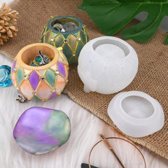 RKPM HOMES Box Resin Molds I Crystal Silicone Epoxy Casting Mould with Lid I Jar Mold for DIY Handmade Necklace Earring Art Crafts Jewelry Storage Box Ring Trinket Container (Drop)