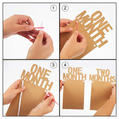 RKPM HOMES 1st Birthday Bunting Garland Baby Photo Banner Baby 1-12 Month Photo Prop Party Bunting Decor Thickened Kraft Card Paper (1 Set Of 12 Frame),brown