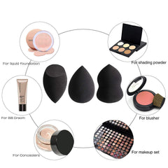RKPM HOMES Makeup Sponge | Beauty Blender for Face Makeup | Foundation Blending Beauty Sponge | Flawless for Liquid, Cream, Foundation & Powder | Different shapes | Multicolor - 3pcs