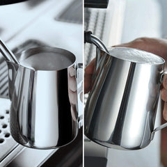 RKPM HOMES Milk Frothing Pitcher I Stainless Steel Frother Cup with Measurement Scale I Steaming Pitcher Coffee Milk Jug for Cappuccino Latte Art Espresso Machines Accessories – Silver (600ml)